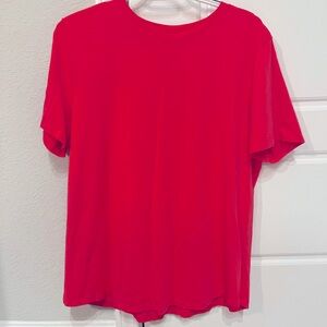 Lululemon Pink Tee With Rounded Him SZ 12